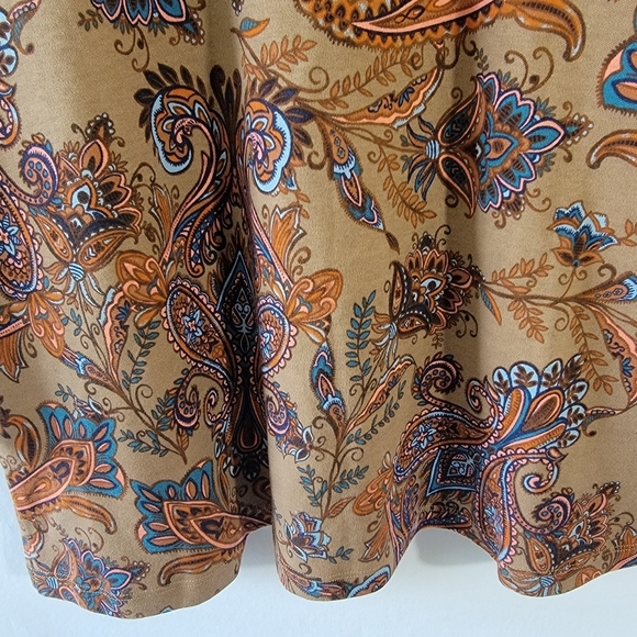NEW ESTATE By Isaac M Brown Paisley High-neck Blouse Sz M Long Sleeve Fall Boho - Picture 6 of 12